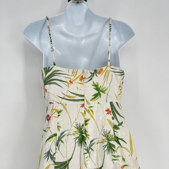 a loves a linen Blend floral tropical print Sun dress‎ Size S Sleeveless - Picture 6 of 9